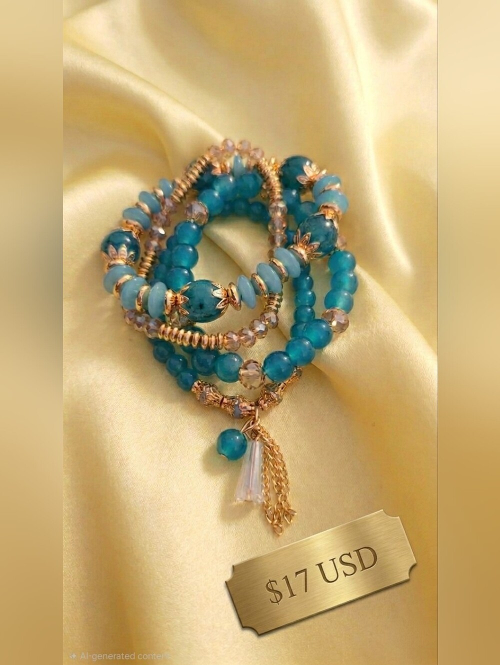 ✨ Celestial Teal & Golden Filigree Heirloom Stack ✨